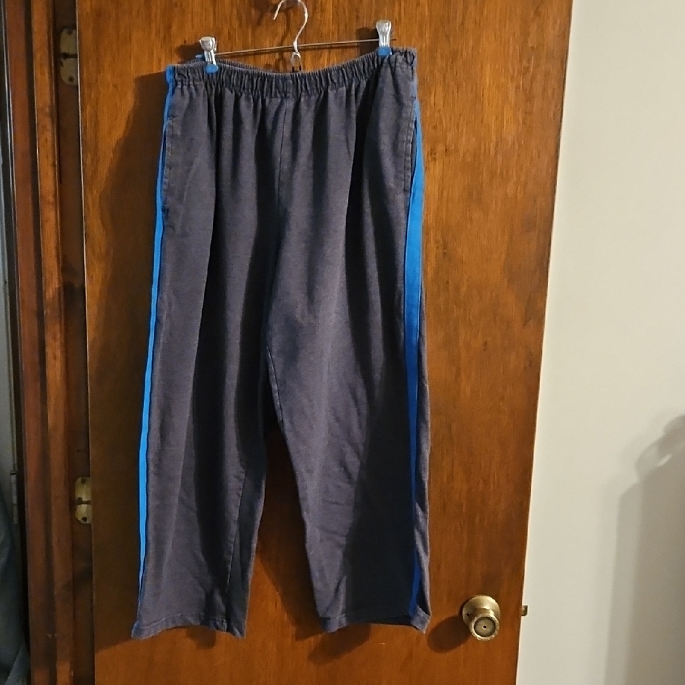 Women's Gray and Blue SweatPants, Woman Within,  Sz 18/20 P